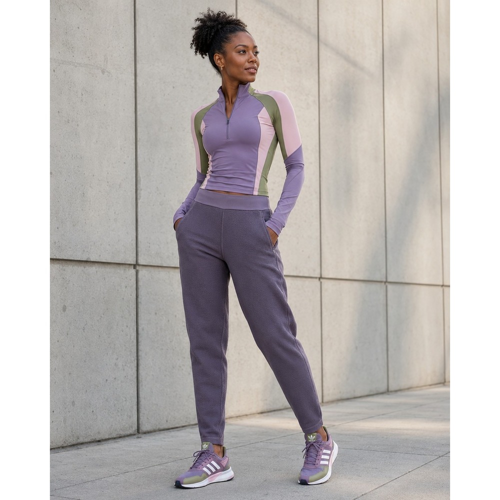 Lululemon Engineered Warmth Jogger Purple Wool Blend Textured Pant Size 8